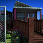 3D Rendering Exterior Entrance to Cafe