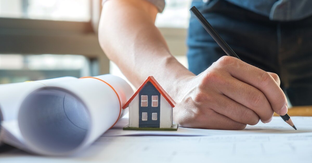 Model Home and Draft Drawing