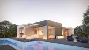 3D rendering of modern home