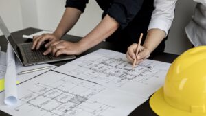 Building renovation drawings.